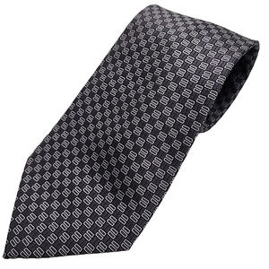 XMI 325 Series Gray Geometric Silk Necktie - Like New